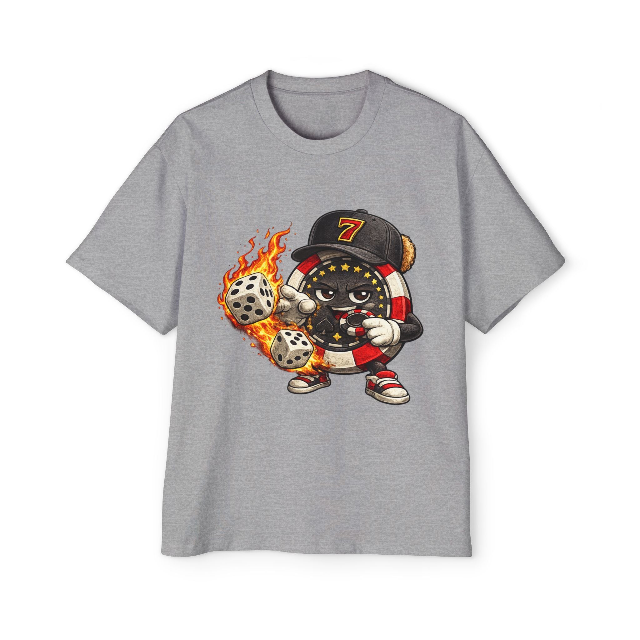 Graphic Tee — Flaming Poker Chip Mascot  Character