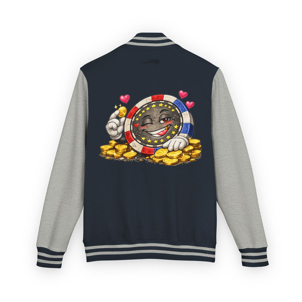 Casino Chip Varsity Jacket — Cute Lucky Chip Design