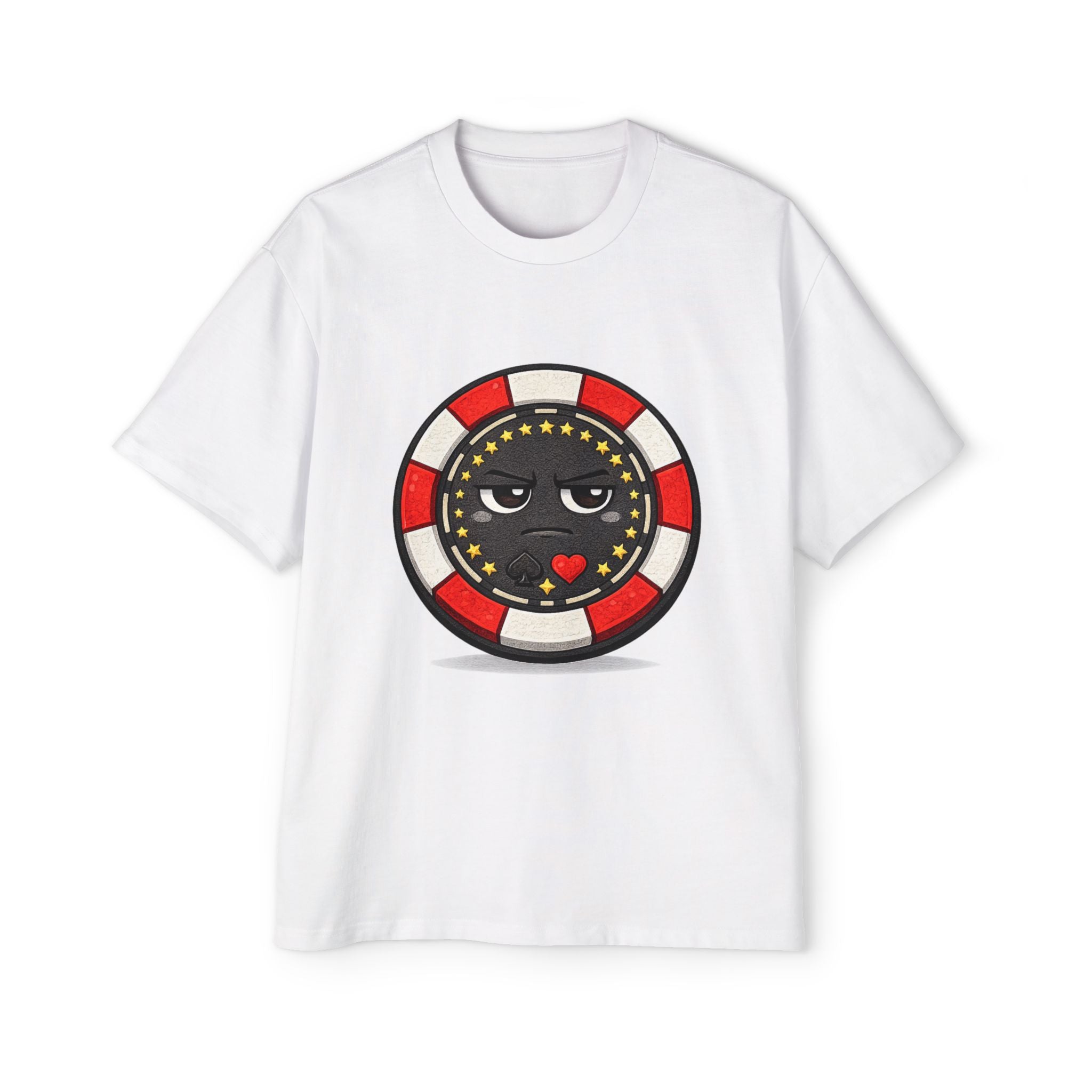 Poker Chip Emoji T‑Shirt — Serious face Casino Graphic Tee