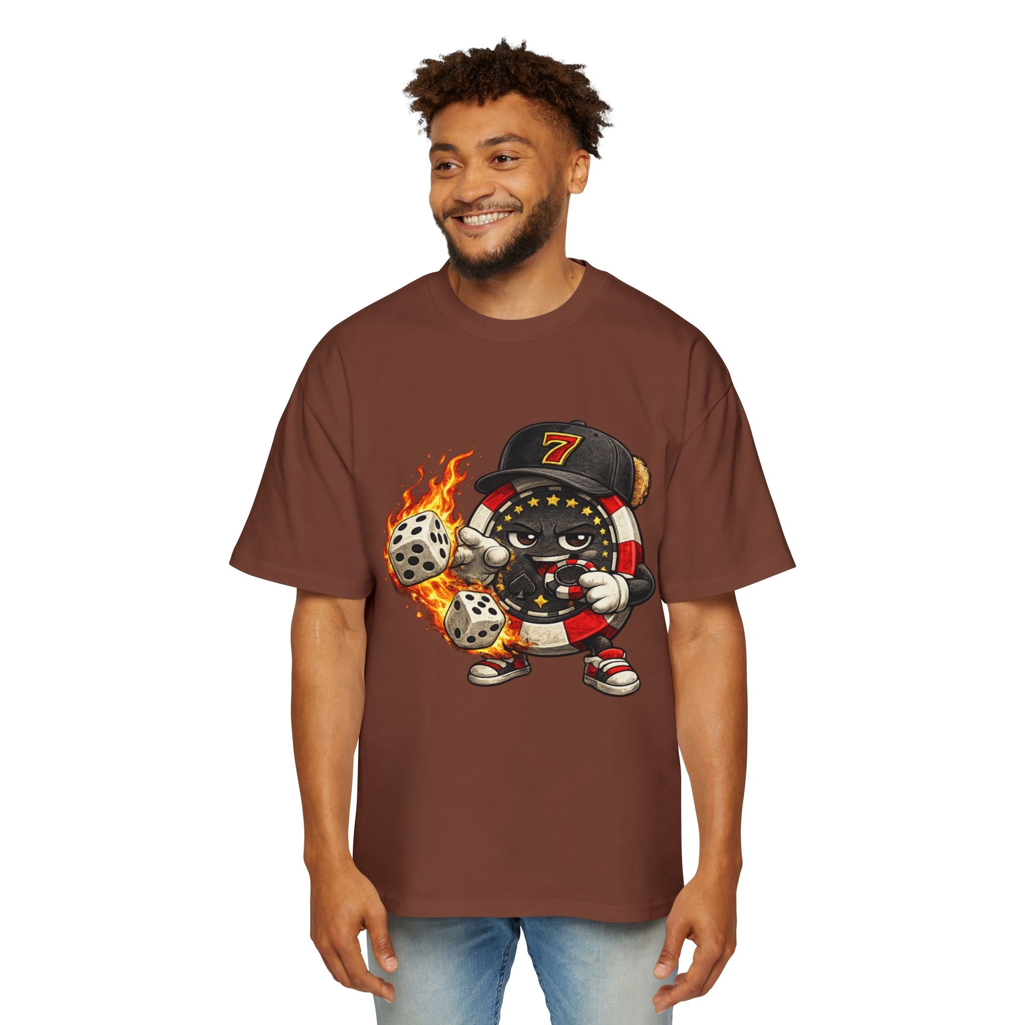 Graphic Tee — Flaming Poker Chip Mascot  Character