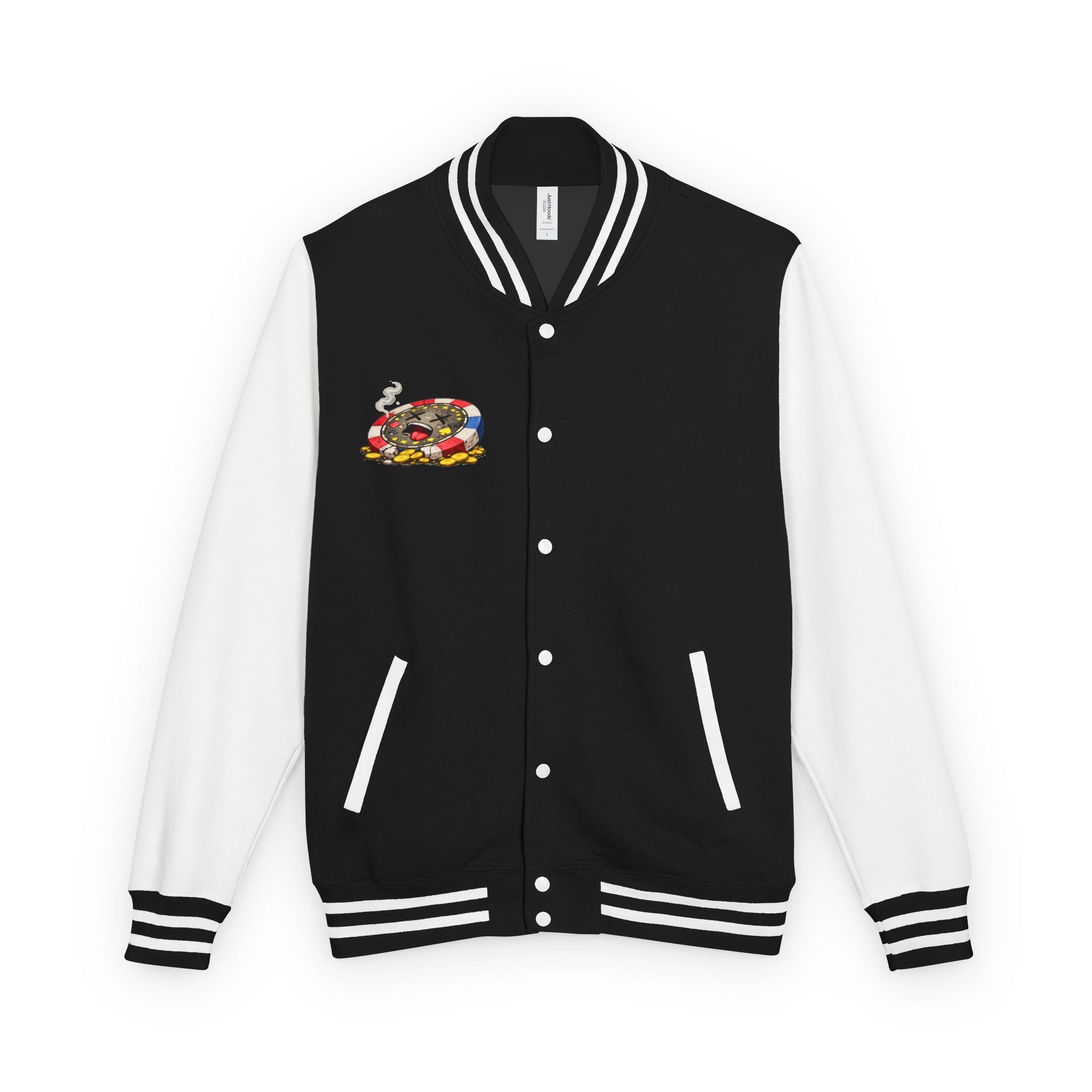 Casino Chip Varsity Jacket — Cute Lucky Chip Design