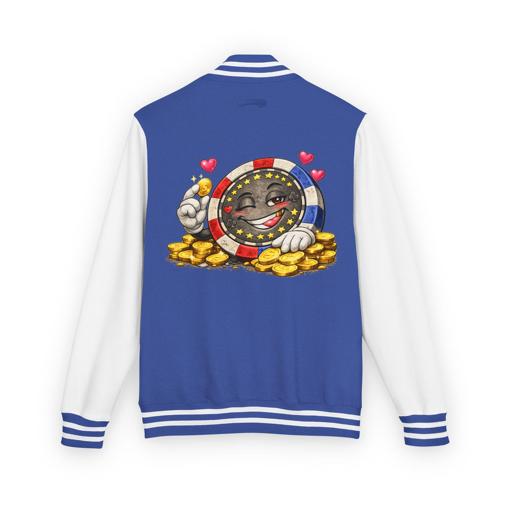 Casino Chip Varsity Jacket — Cute Lucky Chip Design